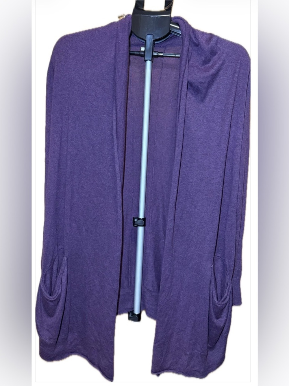 Wilfred Free Purple Open Front Cashmere Cardigan Sweater